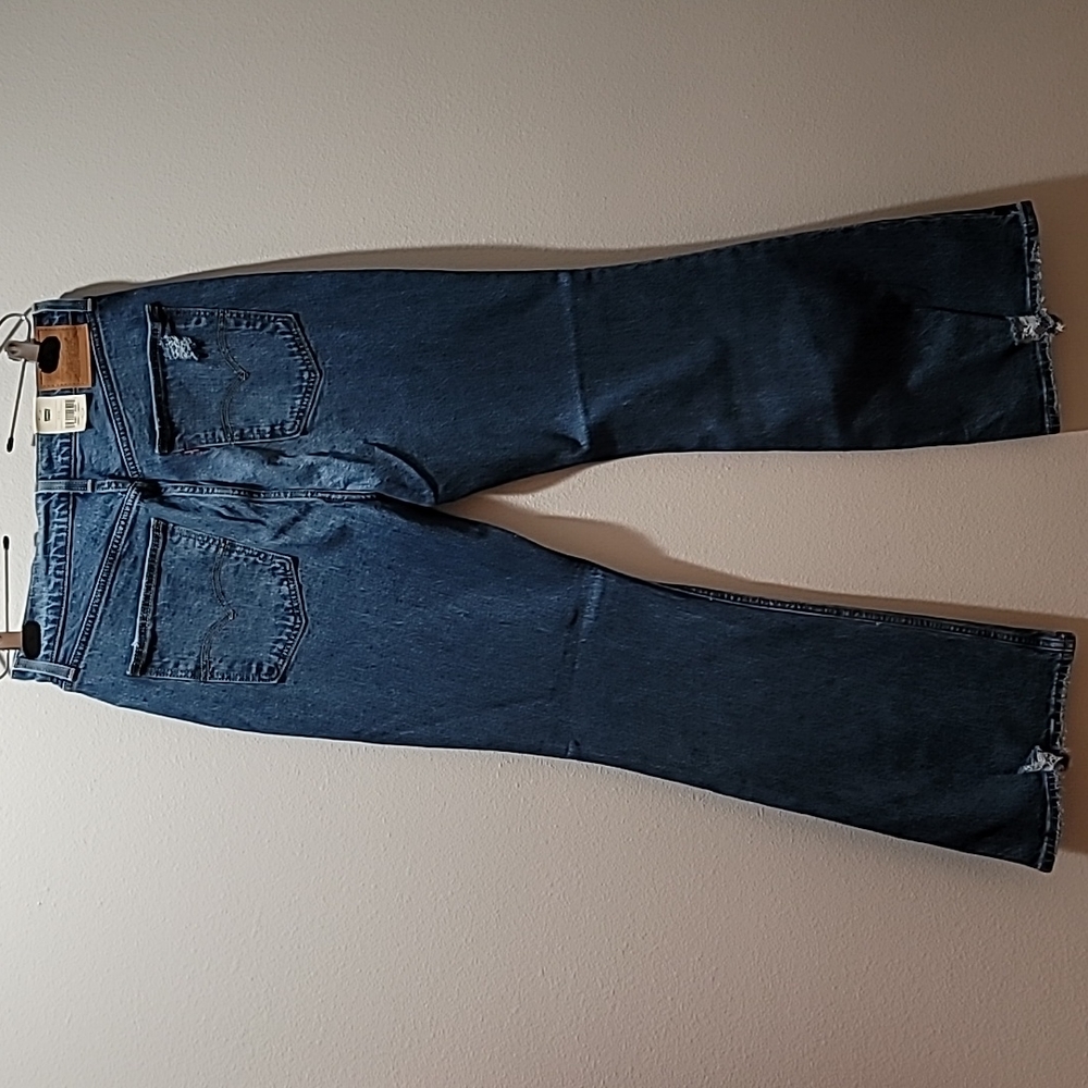 LEVI Blue Jean High Rise Flare Casual Bohemian Hippie 70's Retro Wide Leg Denim